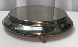 Cake Plateau: 18" Round Silverplate (with Roping) $12.00+